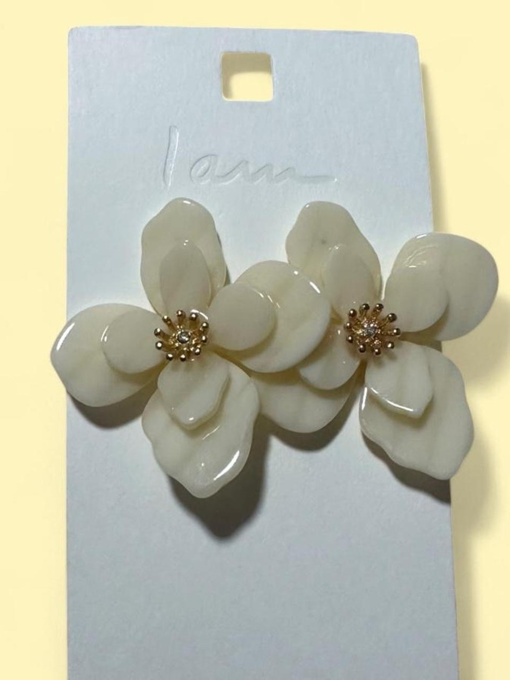 Ivory Floral Statement Earrings
